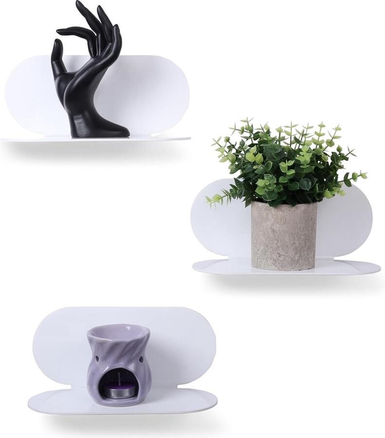 Goodivery Set van 3 Zwevende Wandplanken van Hoogwaardig Acryl voor Ruimtes in Huis