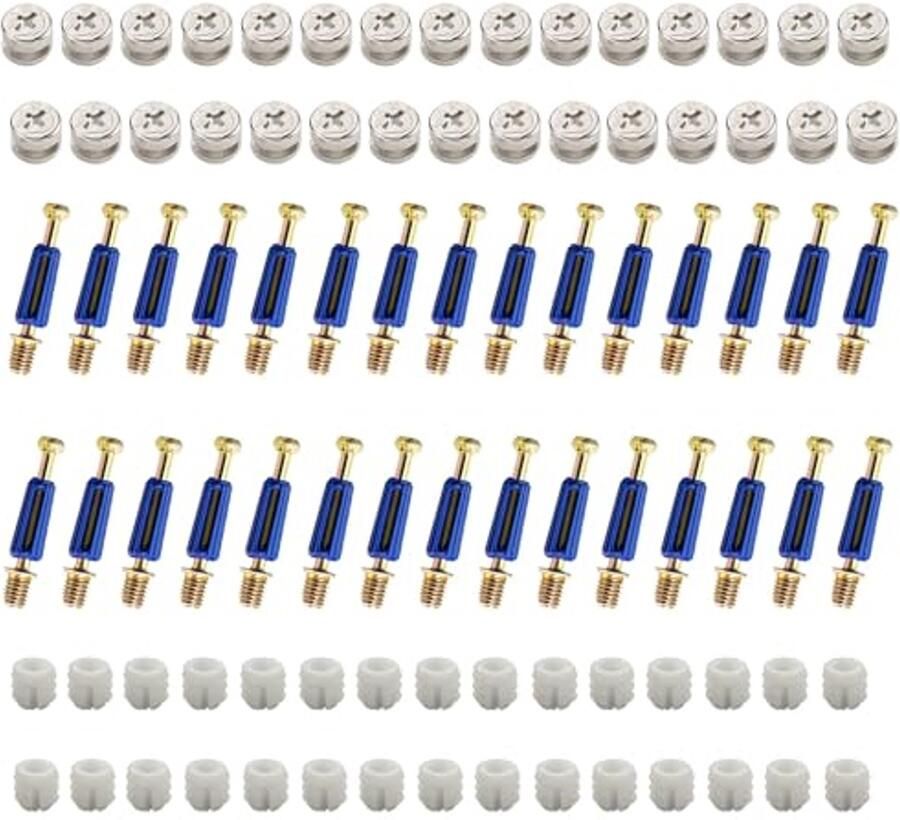 Set van 30 meubelverbinders voor kasten en commodes korrosiebestendige bevestigingsset