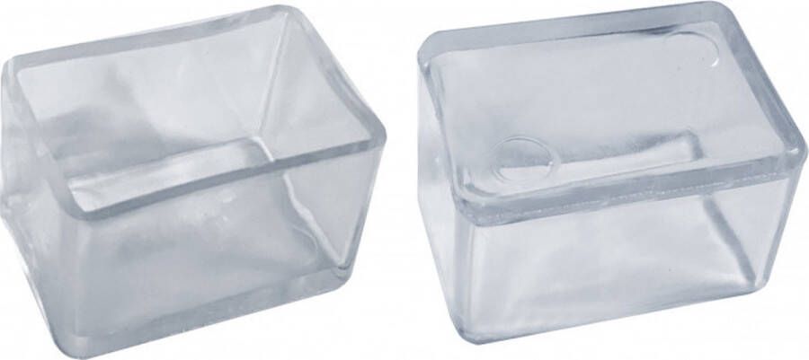 Set van 32 flexibele stoelpootdoppen (omdop rechthoek 25x45 mm transparant) [O-RA-25x45-T] [WD1615844777]