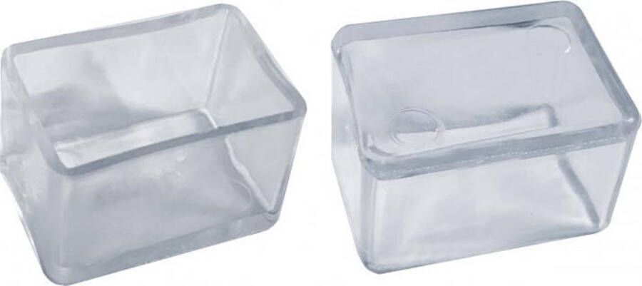 Set van 32 flexibele stoelpootdoppen (omdop rechthoek 40x60 mm transparant) [O-RA-40x60-T] [WD1602630287]