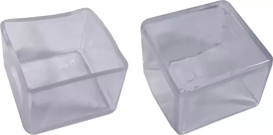 Set van 32 flexibele stoelpootdoppen (omdop vierkant 25 mm transparant) [O-SQ-25-T] [WD1578328665]
