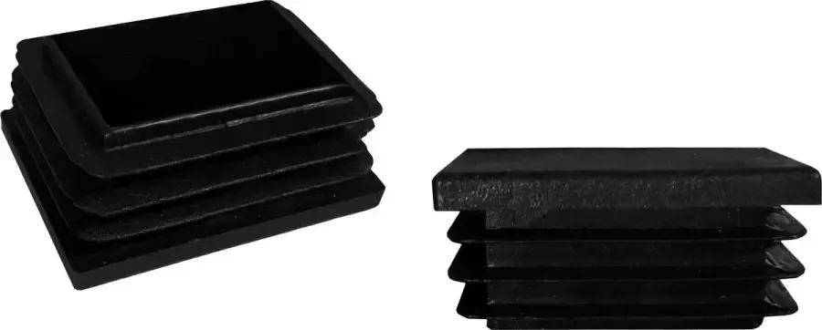 Set van 32 plastic stoelpootdoppen (intern rechthoek 45-49-50 zwart) [I-RA-16x50-B] [WD1609336571]