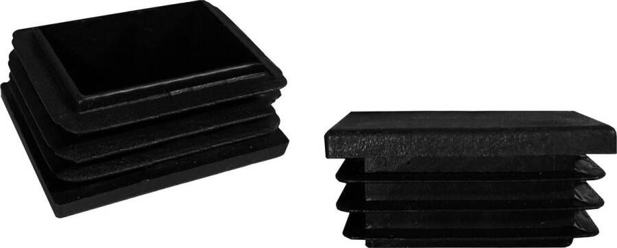 Set van 32 plastic stoelpootdoppen (intern rechthoek 8-29-30 zwart) [I-RA-15x30-B] [WD1609338294]