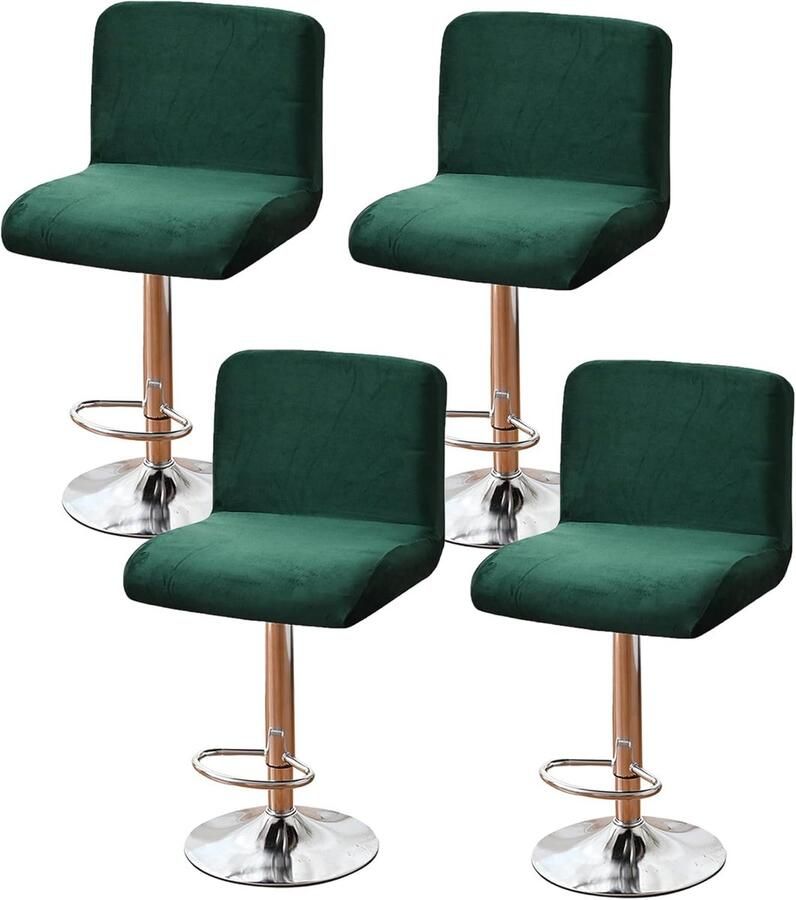 Barkrukhoezen Set van 4 Afneembare en Stretch Stoelhoes voor Bescherming en Comfort