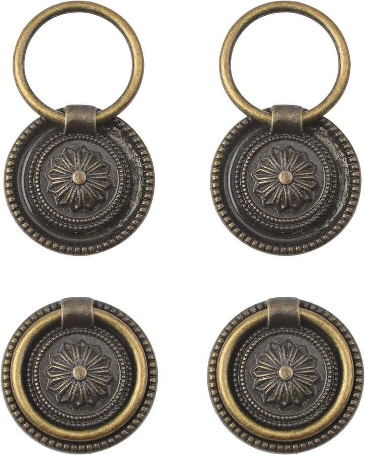 Set van 4 antieke bronzen kasthandgrepen 177 inch diameter vintage stijl zinklegering ring trekt drop ring lade trekt handgrepen voor barkasten badkamer kasten dressoirs