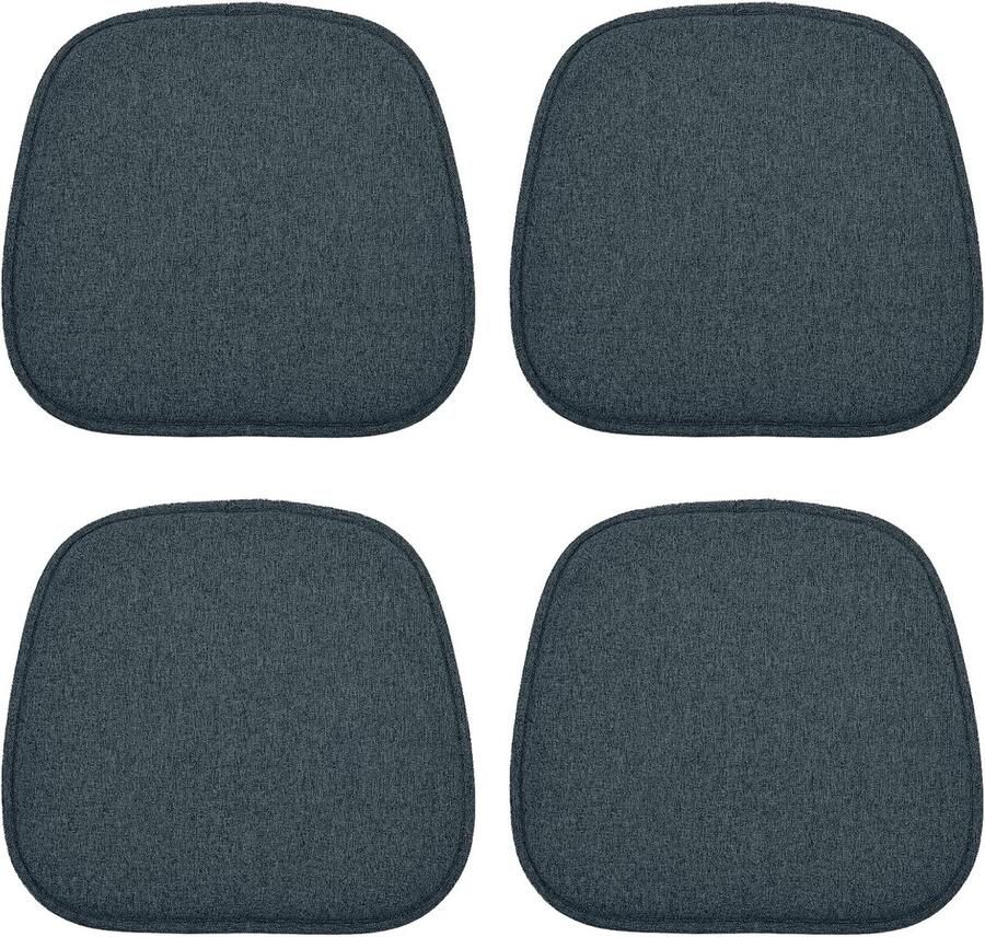 Famanu Set van 4 antislip stoelkussens stoelkussen kussen voor eetkamerstoelen wasbaar voor kantoren outdoor indoor tuin 41 x 39 cm zwart