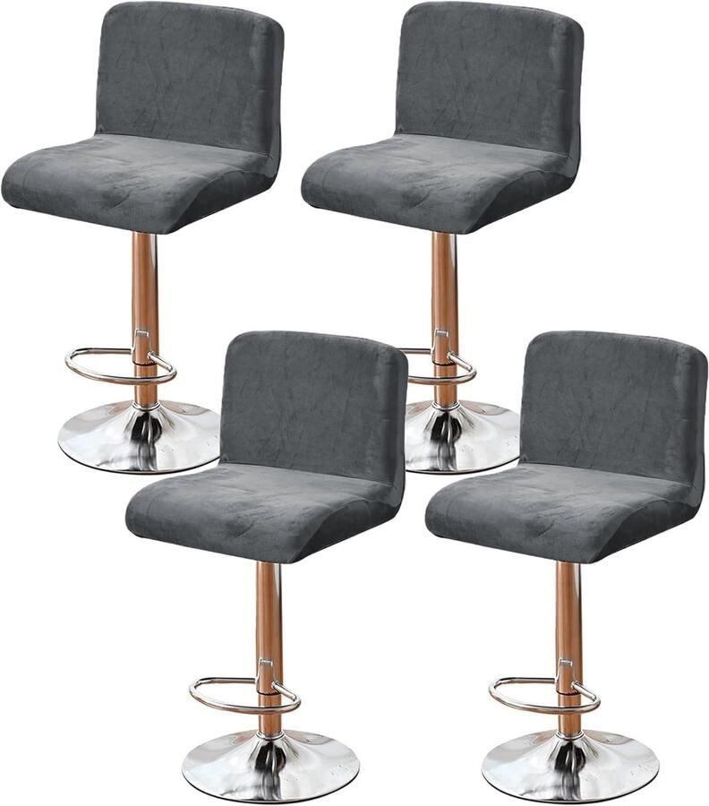 Set van 4 Barkrukhoezen Afneembare Kussenhoezen voor Eetkamerstoelen