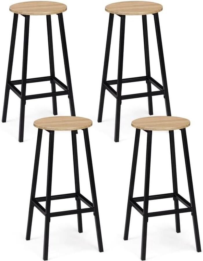 Set van 4 barkrukken Detroit ronde zitting industrieel design