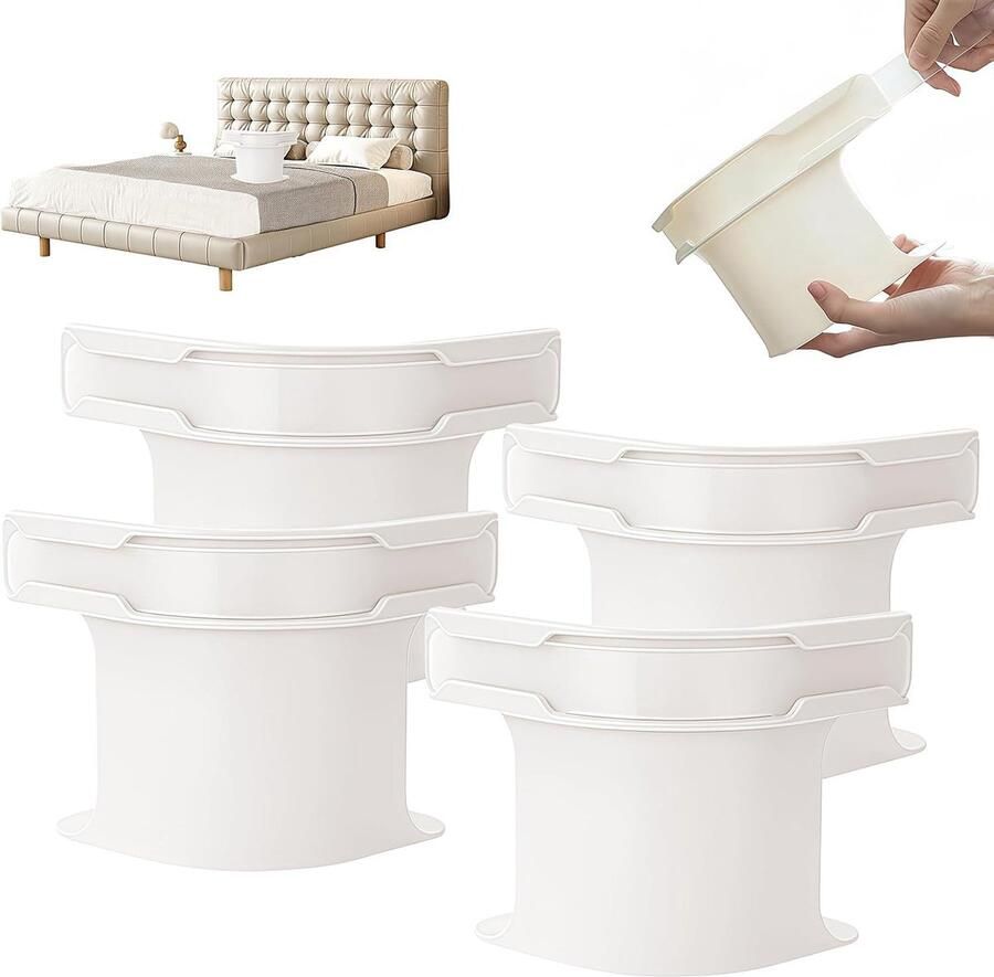 Set van 4 bedlakenhouders met sluitstrips stevige bedlakenbinders antislipclips voor matrassen dekens en beddengoed (Wit)