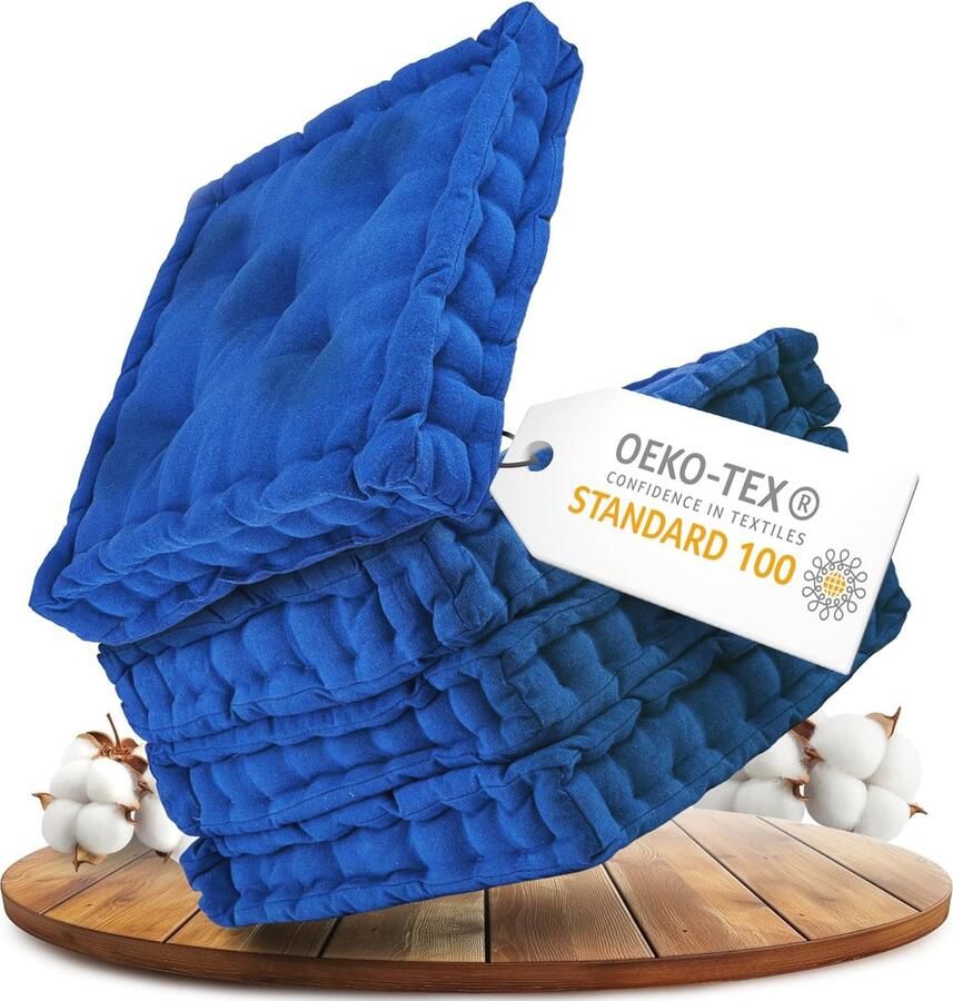 Set van 4 comfortabele zitkussens 40x40 cm ideaal voor stoelen en vloeren