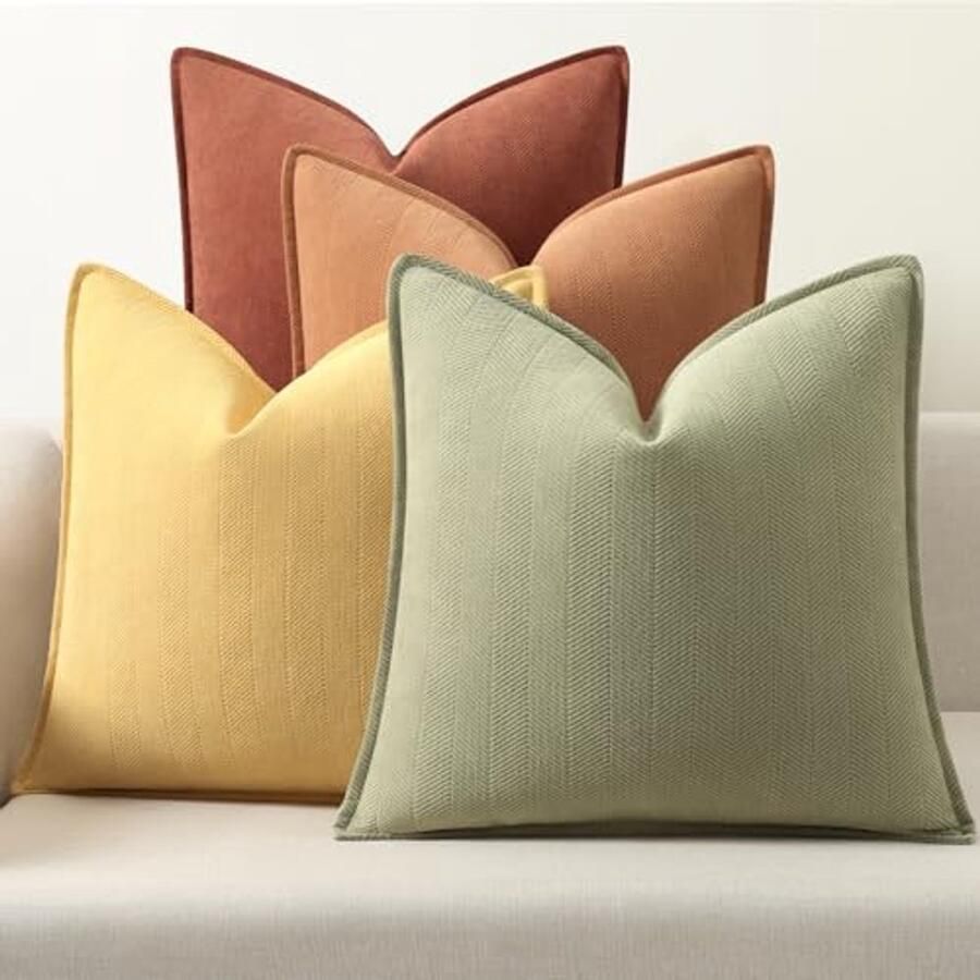 Set van 4 Decoratieve Kussenslopen 45x45 cm Luxe en Zachte Kussencovers voor Sofa en Bed