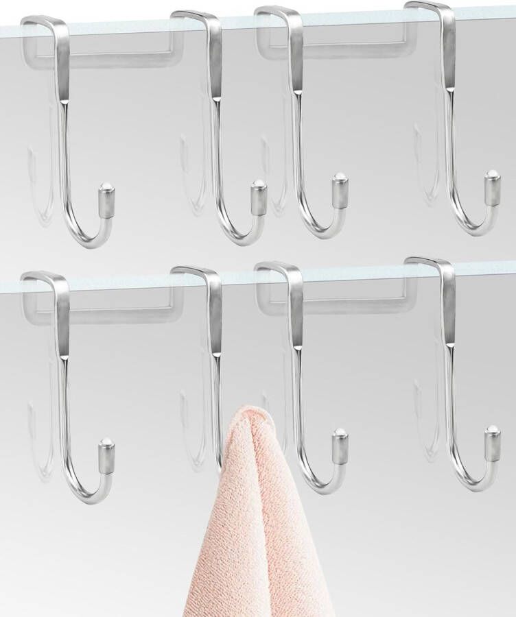 Set van 4 douchehaken badjas antislipbescherming douchehaken voor keuken badkamerhaken voor douchewand met siliconen hoes om badjas op te hangen