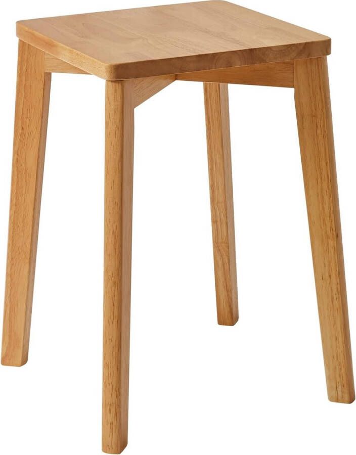 Set van 4 eetkamerkrukken houten stapelbare stoelen met antislipmat stapelbare krukken voor klaslokaal keuken eetkamer of thuisbar wit RF-717-4
