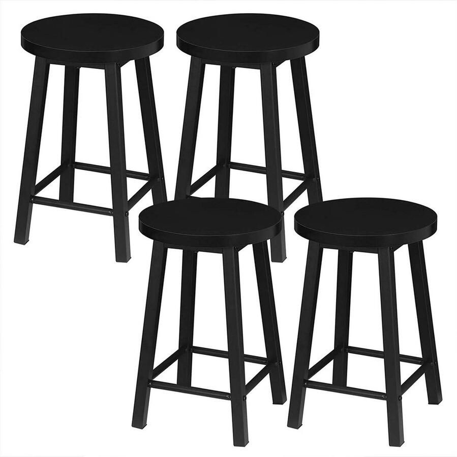 Rootz Living Rootz Set van 4 eetkamerstoelen keukenstoelen moderne zitplaatsen duurzaam stalen frame krasbestendig ruimtebesparend 45 cm x 30 cm x 45 cm