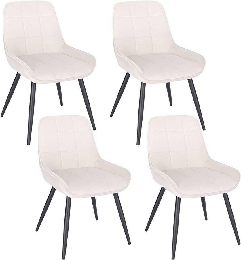 Rootz Living Rootz set van 4 eetkamerstoelen stoelen met fluwelen accenten gestoffeerde stoelen ergonomisch ontwerp duurzaam vloerbescherming 81 5 cm x 38 cm x 43 cm