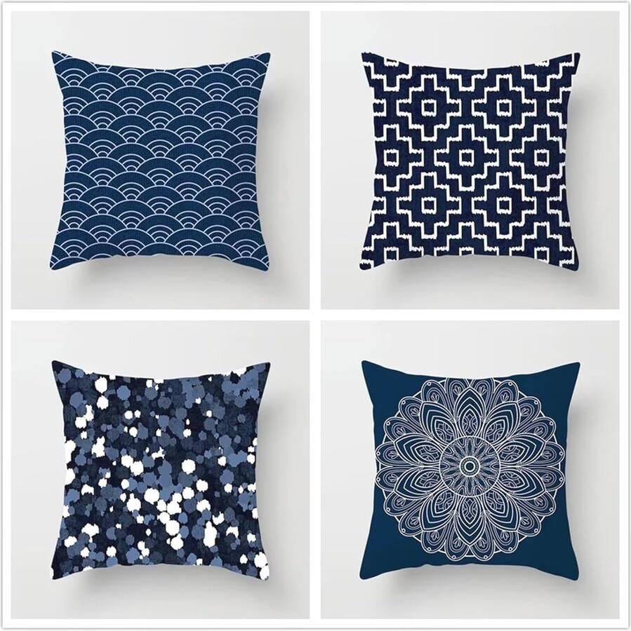 Set van 4 Fluwelen Kussenhoezen 45x45 cm Perfect voor Bank en Tuin