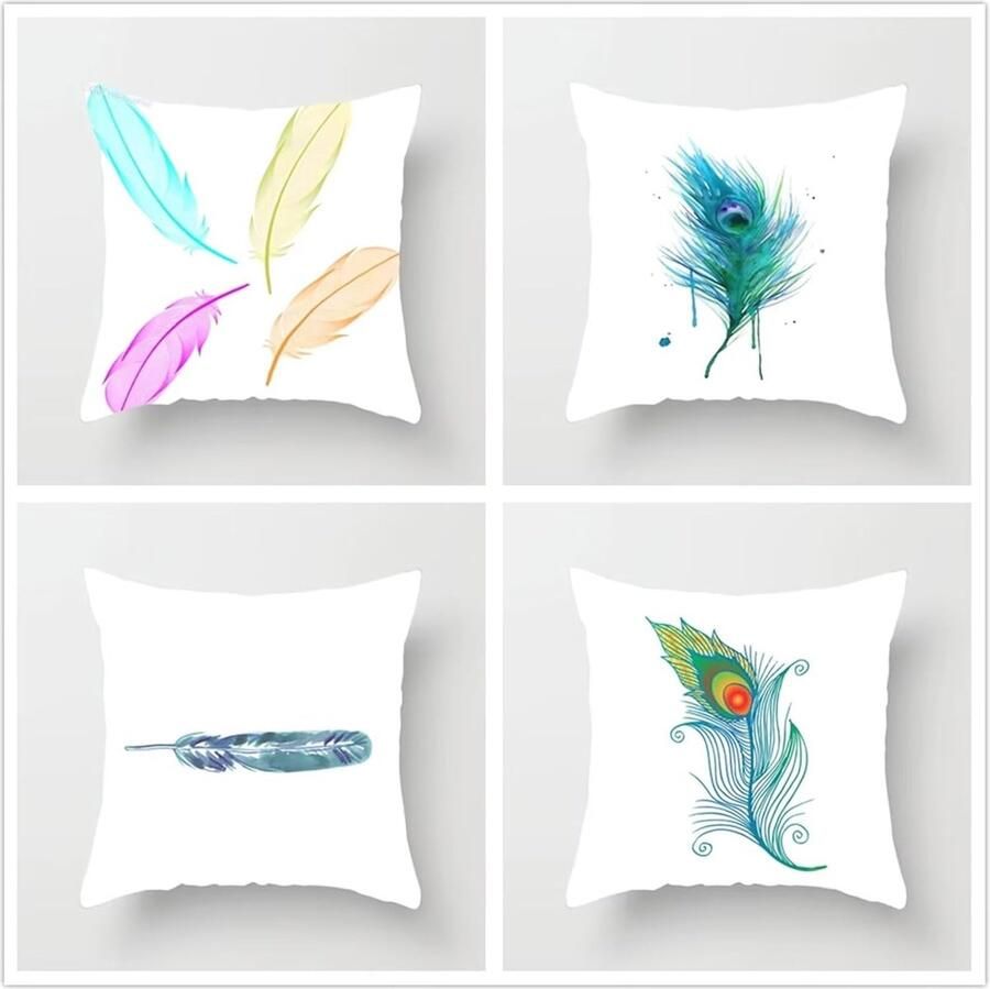 Set van 4 Fluwelen Kussenhoezen 65x65 cm – Decoratieve Kussenslopen voor Binnen en Buiten Geschikt voor Bank en Woonkamer