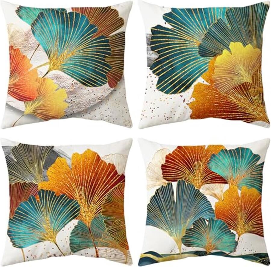 Set van 4 Fluwelen Kussenslopen 45 x 45 cm voor Bank en Slaapkamer