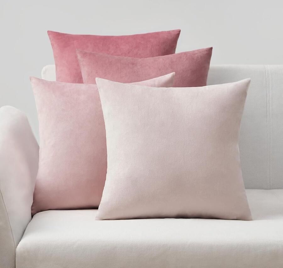 Set van 4 Fluwelen Kussenslopen Decoratieve Kussenhoezen voor Bank en Slaapkamer Zacht Kleurverloop 45x45 cm Ondersteunt Kind en Dier