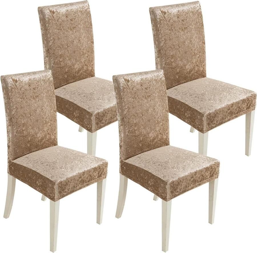 Set van 4 fluwelen moderne eetkamerstoel hoezen Stretch stoelhoes afneembaar wasbaar Woonkamer keuken decoratie bruiloft feest