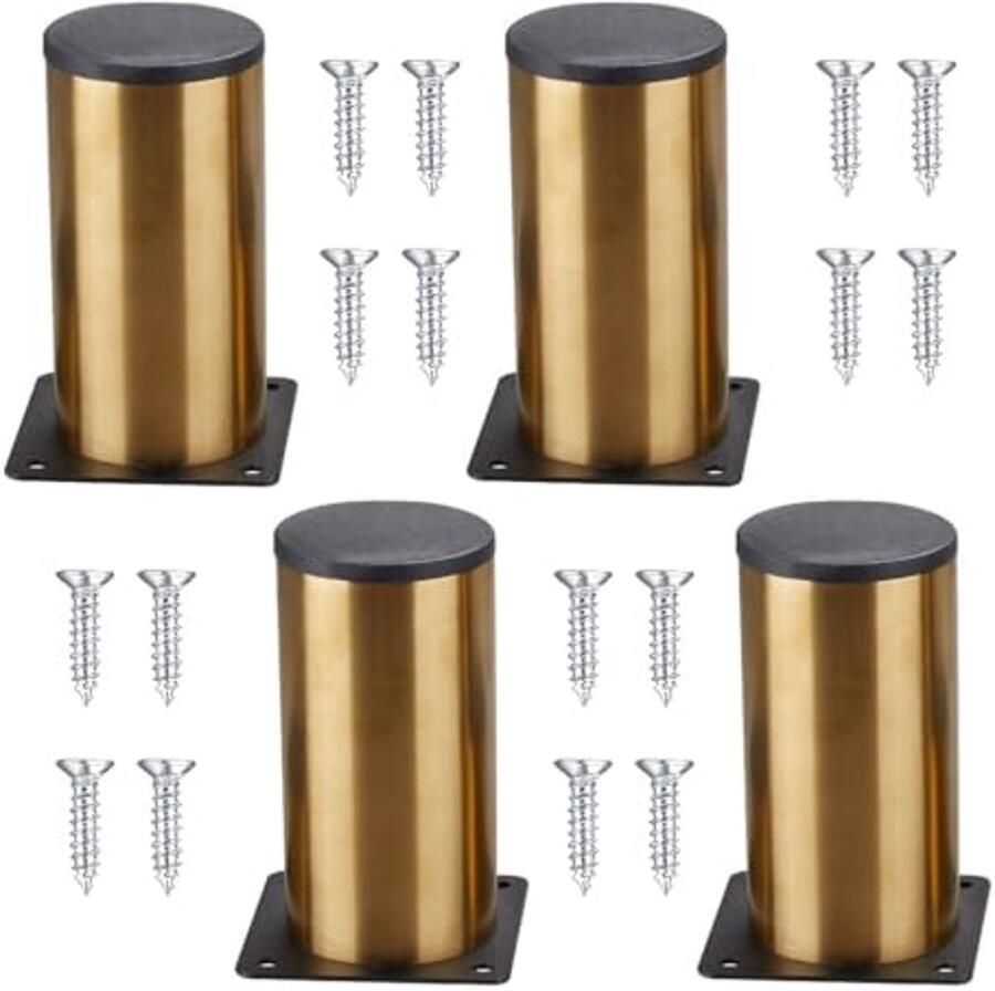 Set van 4 gouden meubelpoten 10 cm voor tafels en kasten Aluminiumlegering meubelbescherming