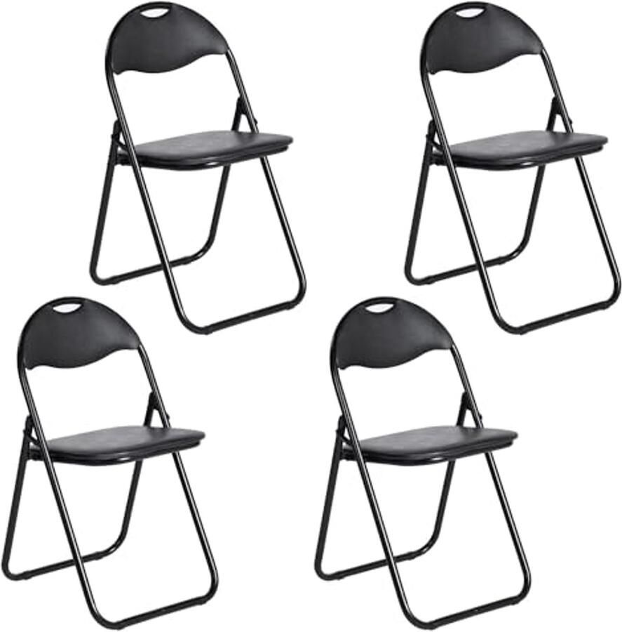 Set van 4 Inklapbare Eetkamerstoelen Comfortabele en Gepolsterde Stoelen voor Keuken Kantoor en Tuin