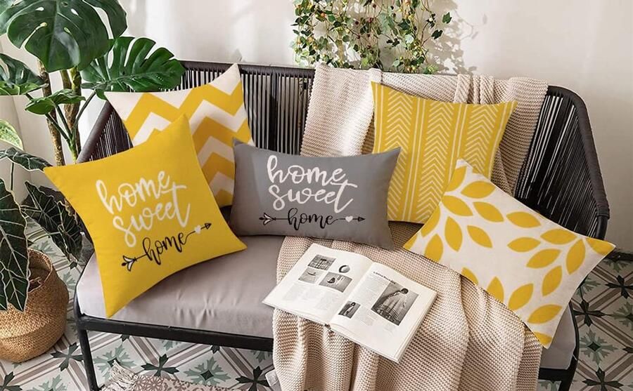 Set van 4 Kussenhoezen 50 x 50 cm Luxe Decoratie voor Sofa Stoel en Tuin