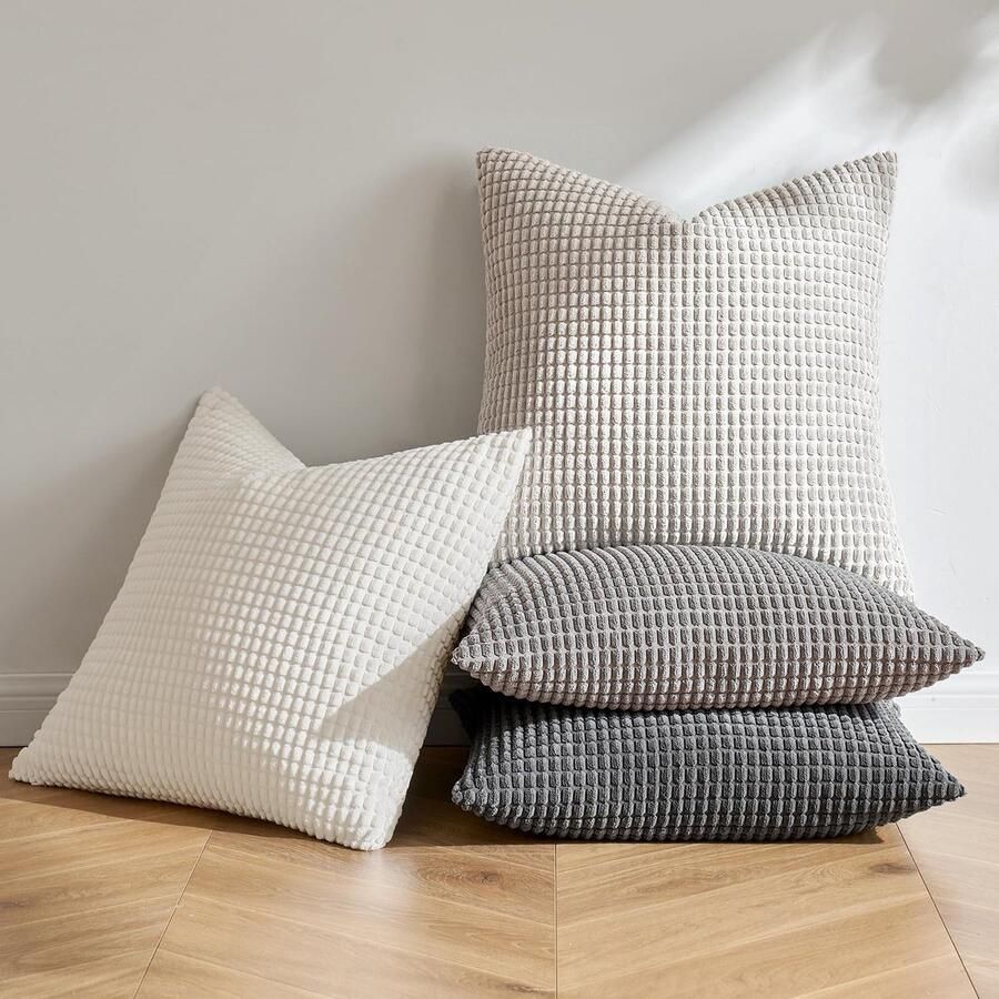 Set van 4 kussenhoezen decoratieve kussenhoezen corduroy bankkussen decoratieve kussenhoes bankkussen decoratieve hoes voor bank woonkamer slaapkamer kantoor 40 x 40 cm