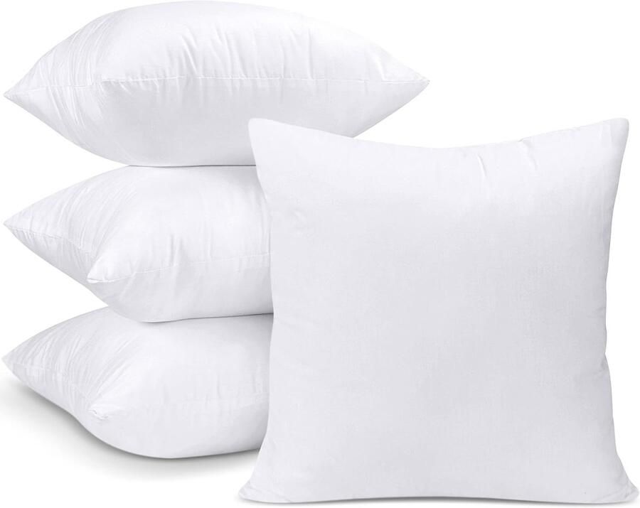 Set van 4 Kussenvullingen 45 x 45 cm Comfortabele Binnenkussens voor Bank en Slaapkamer