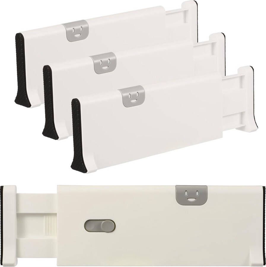 Set van 4 ladeverdelers verstelbaar (28 44 5 cm) lade-opbergsysteem voor kleding lade-organizer ladeverdeler voor laden in keuken slaapkamer badkamer kantoor of commode