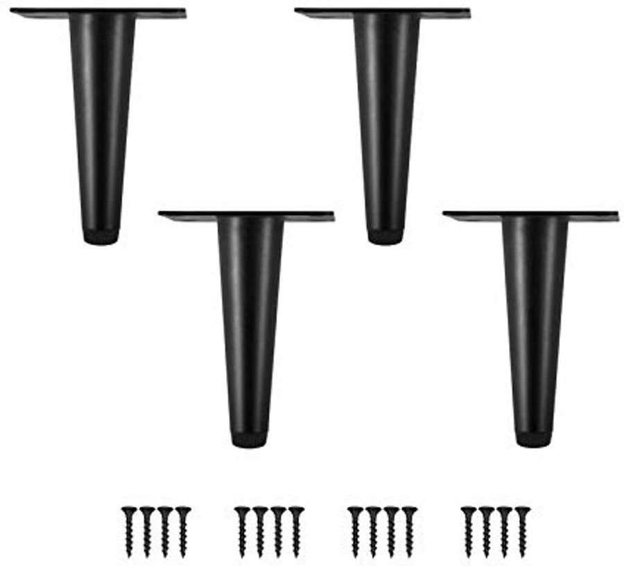 Set van 4 Metalen Meubelpoten met Antislip Basis voor Tafel en Kast
