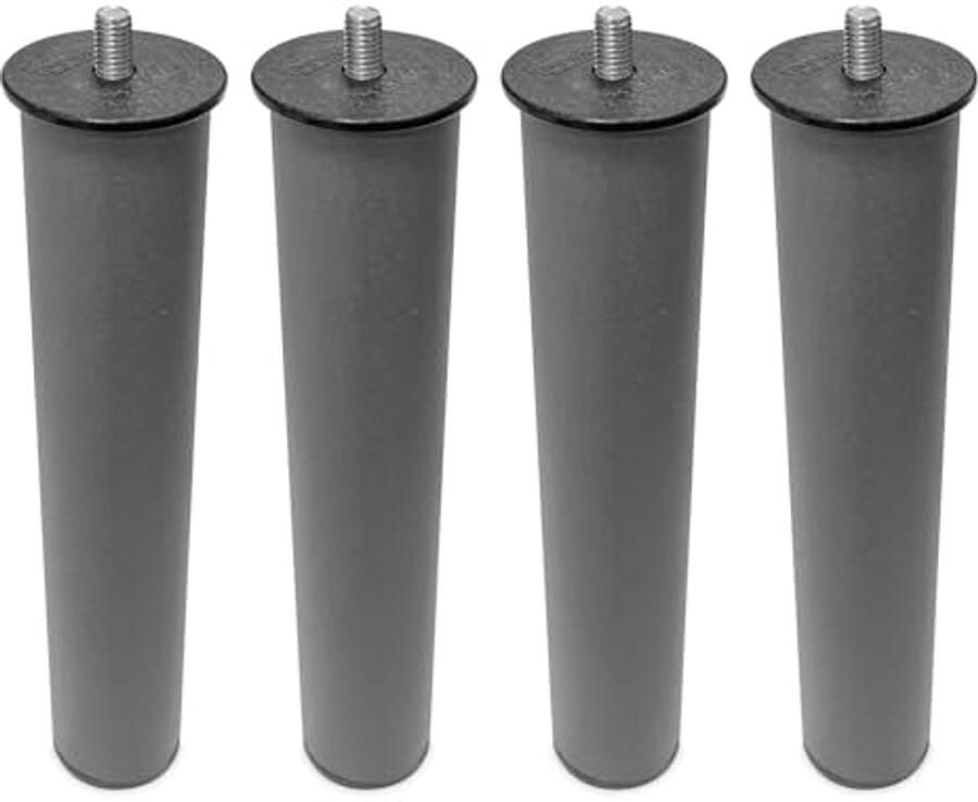 Set van 4 metalen poten voor lattenbodem 27 cm hoog rond robuust en stabiel