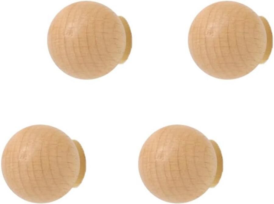 Set van 4 Moderne Houten Wandhaken voor Jassen en Decoratie Geschikt voor Hal Keuken Badkamer en Slaapkamer