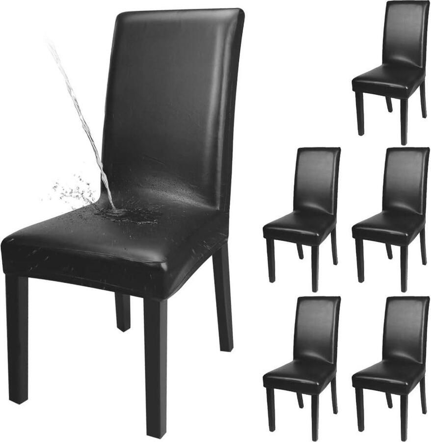 Set van 4 of 6 Eetkamerstoelhoezen Waterdichte Stretch Beschermhoezen voor Stoelen