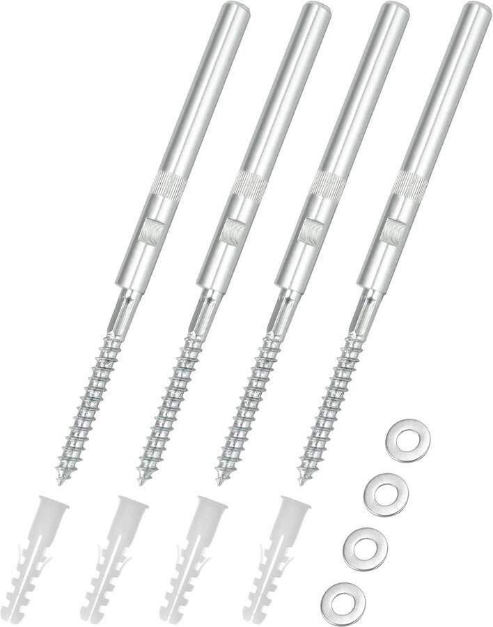 Set van 4 onzichtbare wandplankbeugels Ø10x100mm zwevende plankbeugel van staal draagvermogen 18kg inclusief ringen en pluggen voor wandplanken