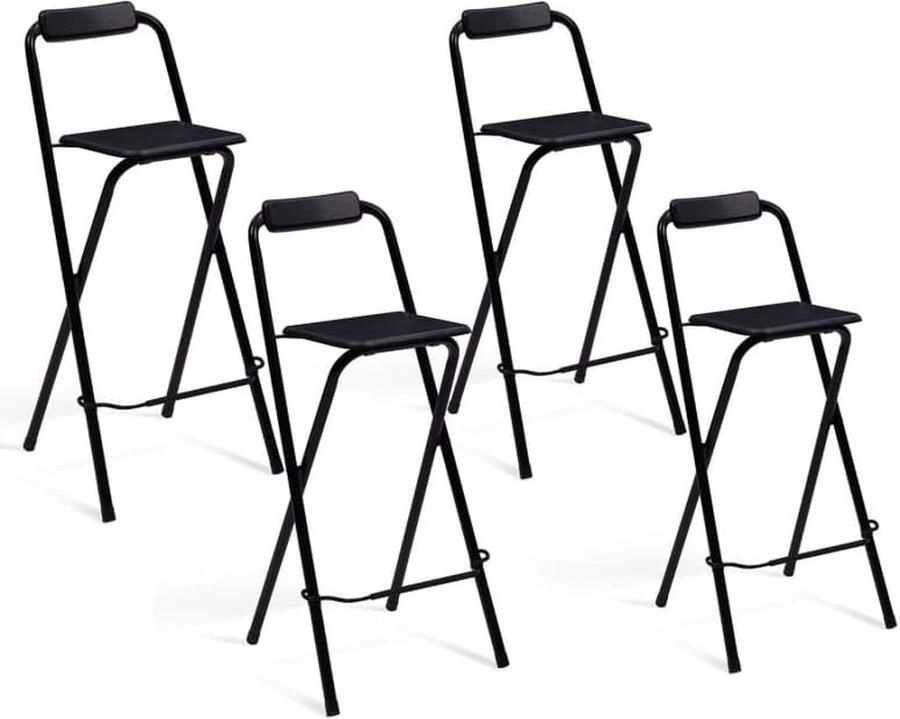 Set van 4 opvouwbare barkrukken DELSON zwart