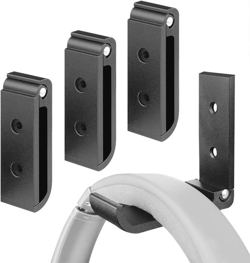 Set van 4 opvouwbare kapstokhaken voor hoofdtelefoon en accessoires