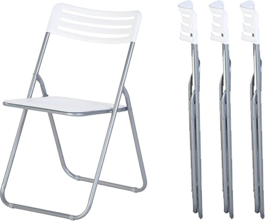Set van 4 Opvouwbare Klapstoelen voor Tuin en Camping Lichtgewicht en Ruimtebesparend Metalen Frame tot 150 kg