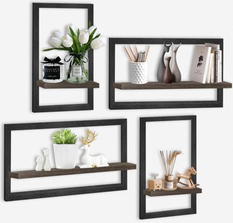 Set van 4 Paulownia Houten Wandplanken voor Stijlvolle Wanddecoratie