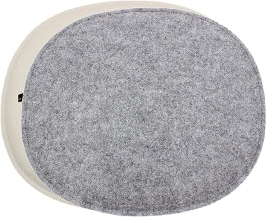 Set van 4 Premium Zitkussens van Vilt voor Stoelen en Banken 35 5 x 31 cm Zachte Schuimvulling Onderhoudsvriendelijk Grijs en Crèmewit Luxflair