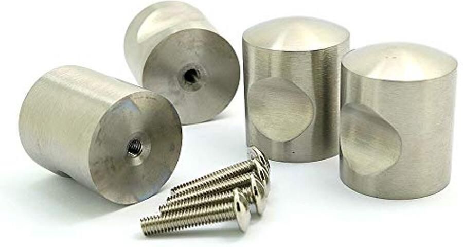 Set van 4 Roestvrij Stalen Kast Deurknoppen Ronde Handgrepen voor Keuken en Dressoirs