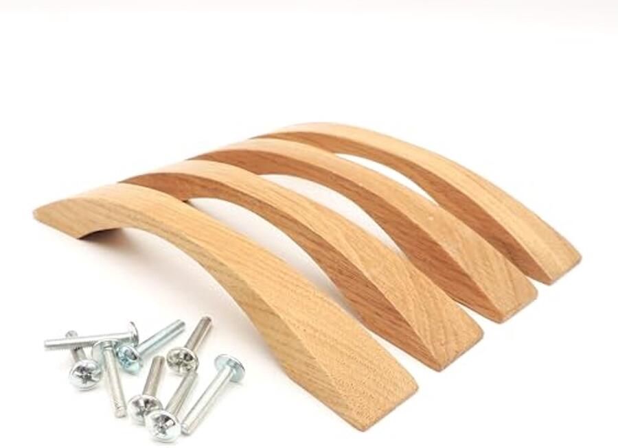 Set van 4 stijlvolle houtgrepen voor meubels 17 5 cm lang