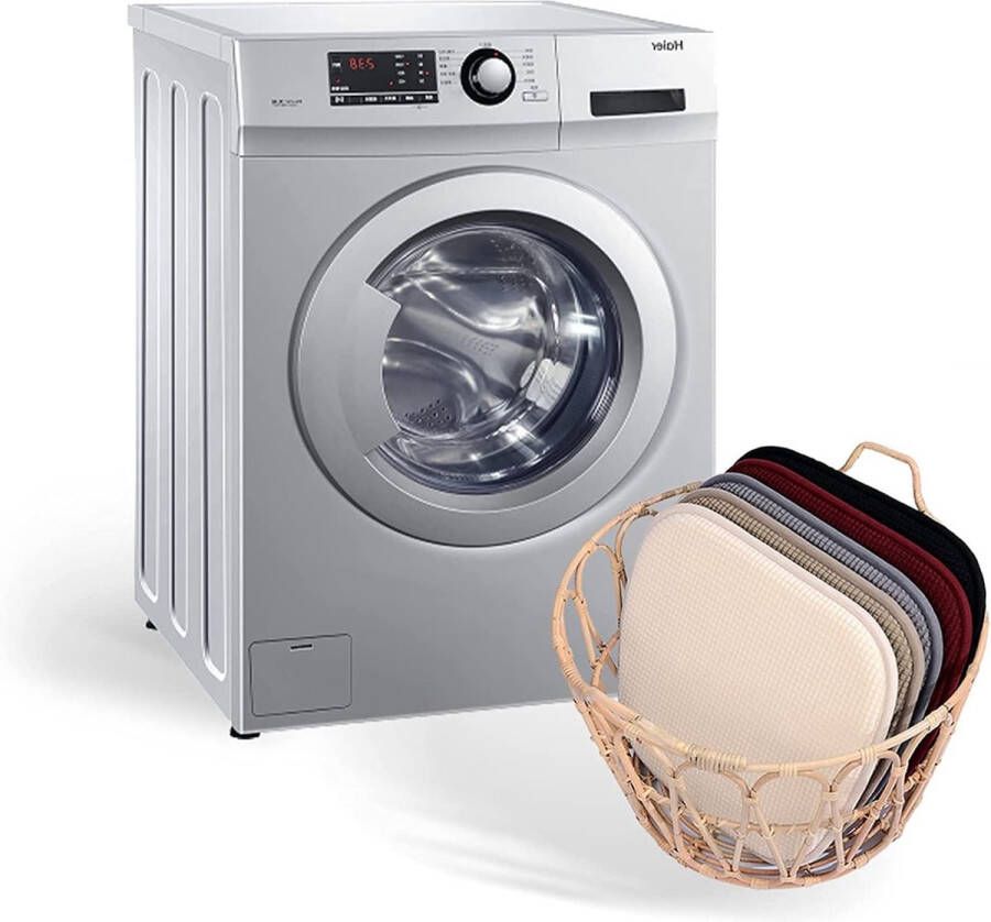 Set van 4 stoelkussens 40 x 38 cm zitkussen met geruite fluwelen hoes antislip wasbare stoelhoes voor stoelen op kantoor buiten binnen in de tuin 15 x 16 inch (beige)