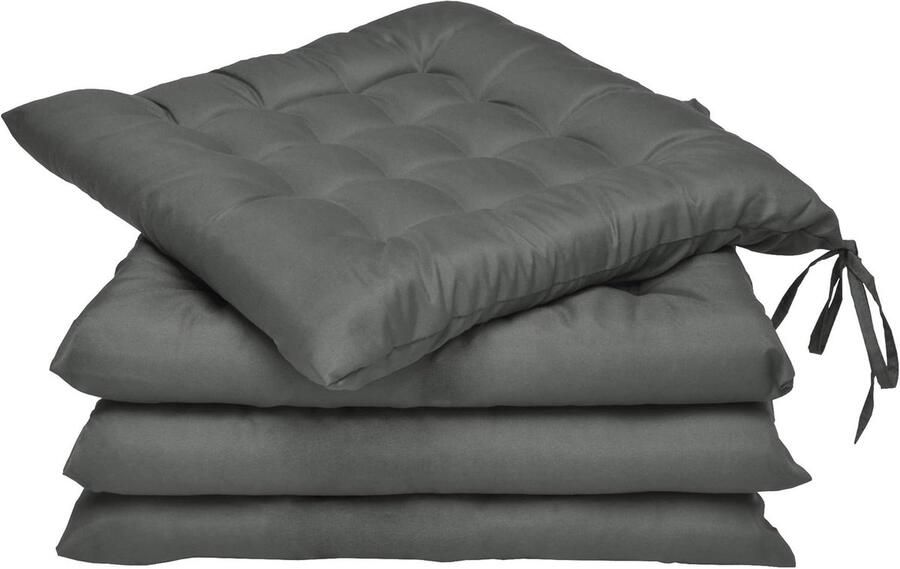Set van 4 Stoelkussens 40x40 cm met 5 cm Dikke Vulling Comfortabele Zitkussens voor Stoelen en Tuinmeubels