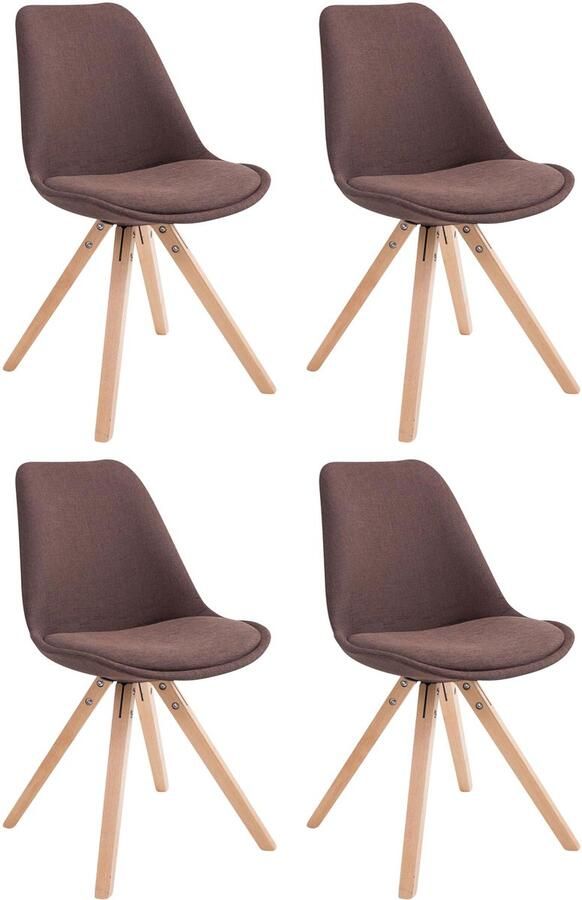 Set van 4 Stoffen Bezoekersstoelen Gaststoelen Uitstekend Zitcomfort