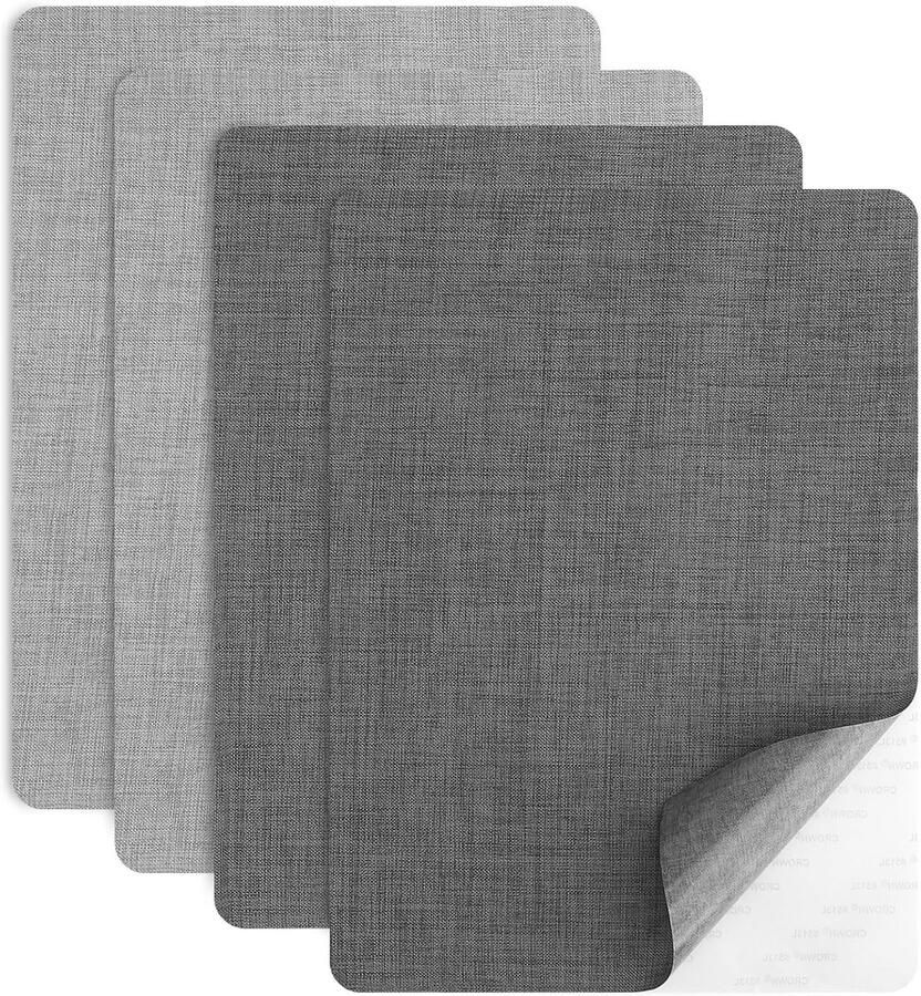 Set van 4 stoffen reparatiepatches 20 x 28 cm zelfklevende patches voor textiel voor autostoelen en bureaustoel