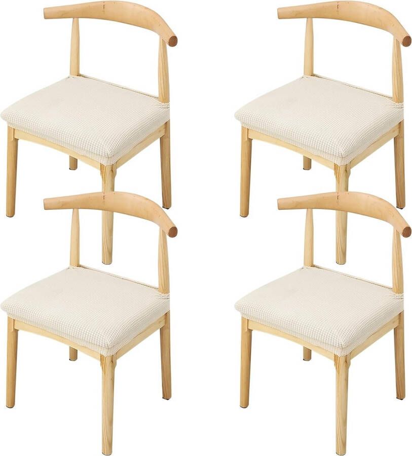 Set van 4 stretch stoelhoezen eetkamerstoelhoezen jacquard stoelhoezen wasbaar afneembare stoelbeschermhoes voor kantoor keuken eetkamerstoel