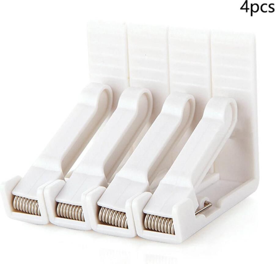 Set van 4 Tafelkleed Klemmen Tafelkleed Clips Tafelkleed Vastzetten Kleedhouders Kleedklemmen Tafelaccessoires Tafelkleedklemmen wit 5.5*5.5*5.5cm PS