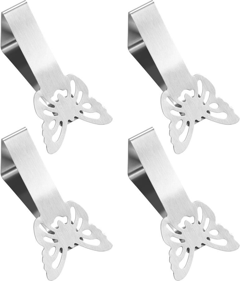 Set van 4 tafelkleedclips roestvrijstalen tafelkleedclips tafelclips tafelkleedhouderclips tafelkleed buitentafelkleedclip voor thuis bruiloft festival feest tafelbladen