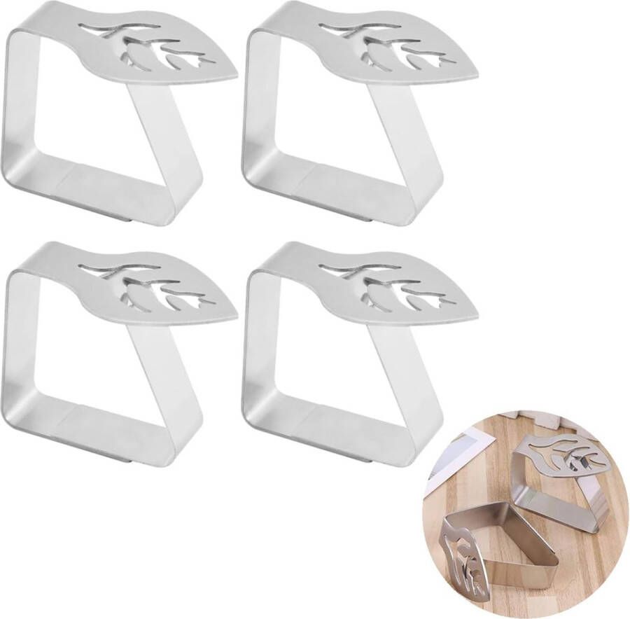 Set van 4 tafelkleedclips van roestvrij staal sterk duurzaam en roestvrij tafelkleedhouder voor dikke tafels perfect voor picknick barbecue en bruiloften
